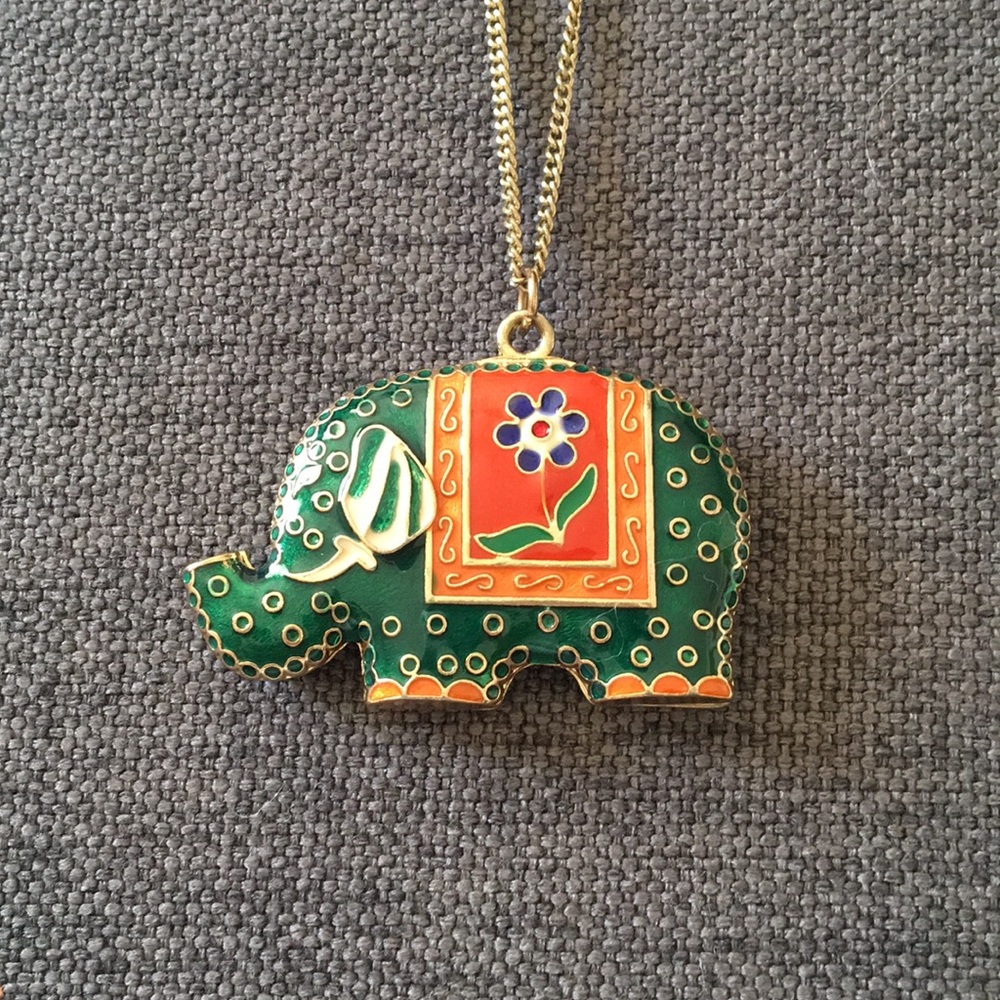 Long elephant necklace